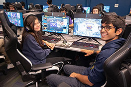 Students gaming on the computer